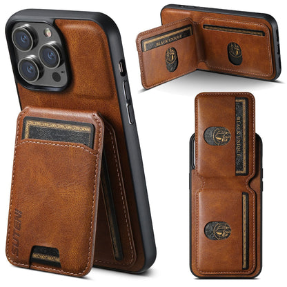 Vegan Leather Magnetic Phone Case For iPhone With Card Slots