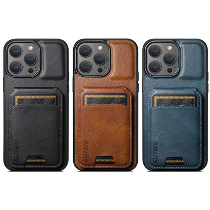 Vegan Leather Magnetic Phone Case For iPhone With Card Slots