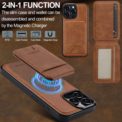 Vegan Leather Phone Case For IPhone With Detachable Magnetic Card Case