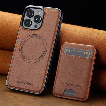 Vegan Leather Phone Case For IPhone With Detachable Magnetic Card Case