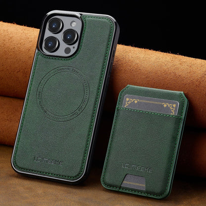 Vegan Leather Phone Case For IPhone With Detachable Magnetic Card Case