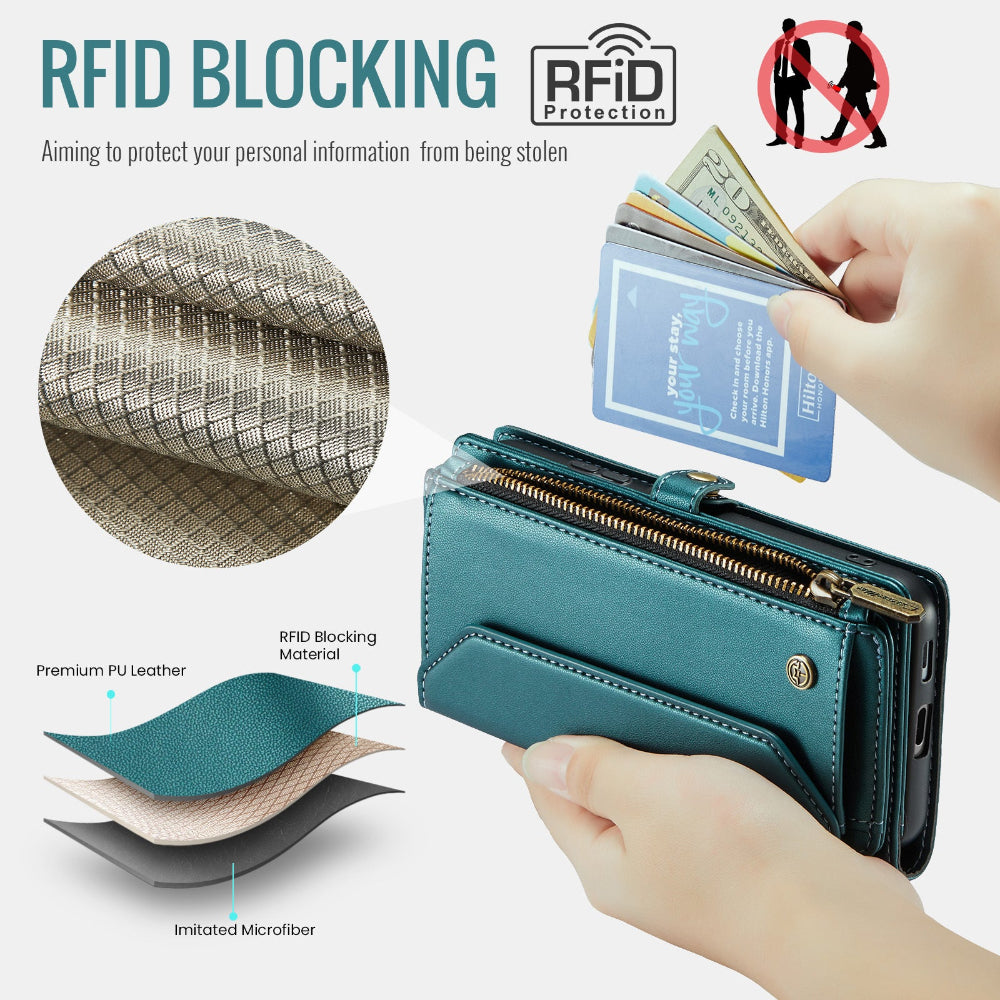 Vegan Leather Crossbody Wallet Case For iPhone