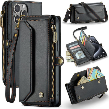 Vegan Leather Crossbody Wallet Case For iPhone
