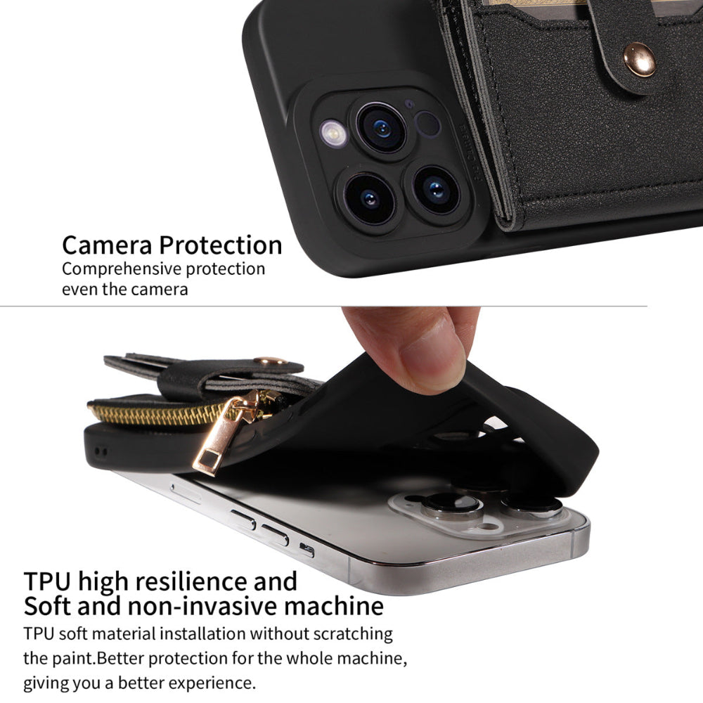 Crossbody Phone Case For iPhone With Card Slots and Coin Bag