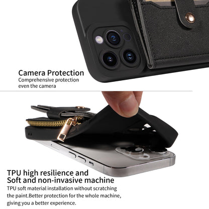 Crossbody Phone Case For iPhone With Card Slots and Coin Bag