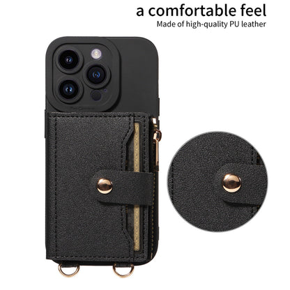 Crossbody Phone Case For iPhone With Card Slots and Coin Bag