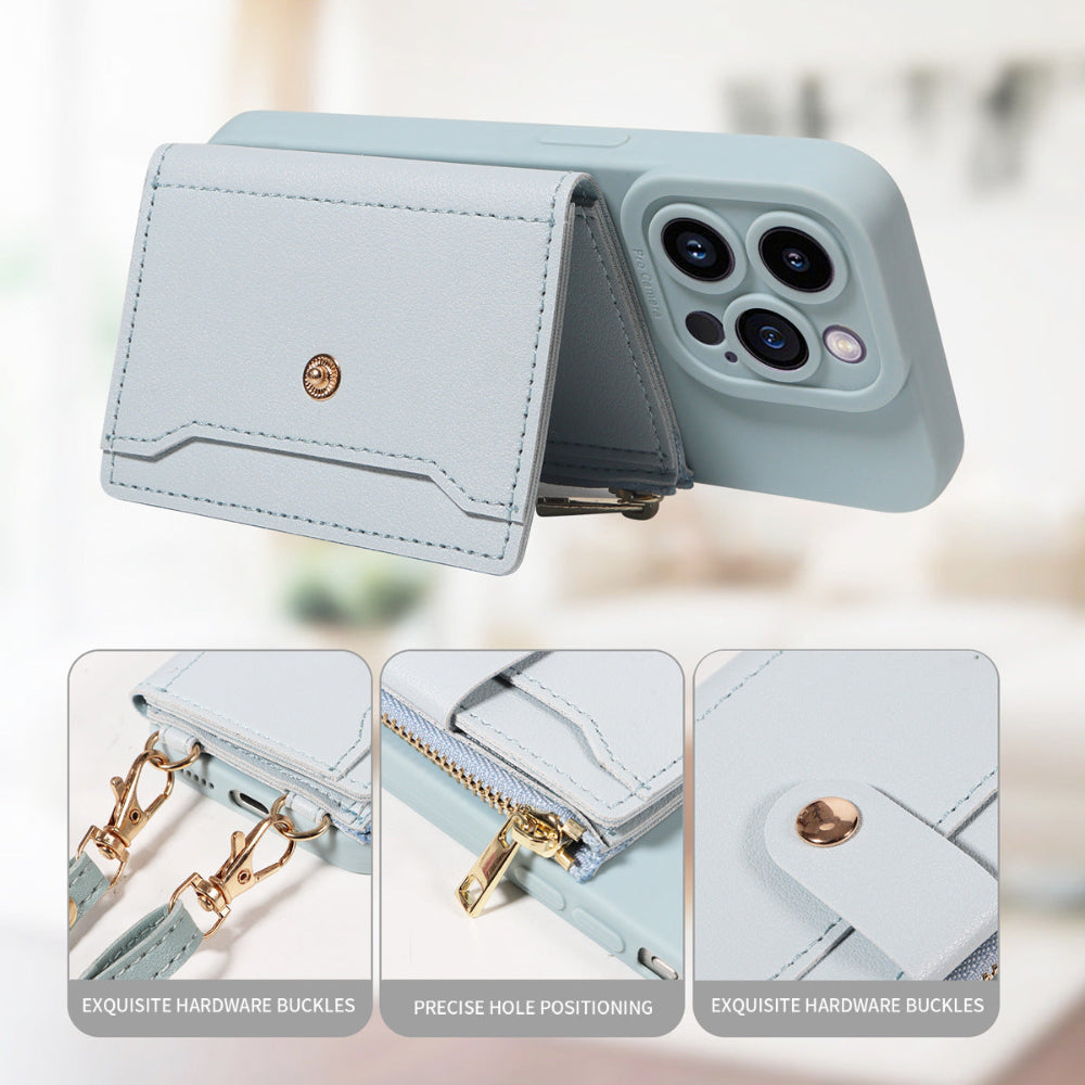 Crossbody Phone Case For iPhone With Card Slots and Coin Bag