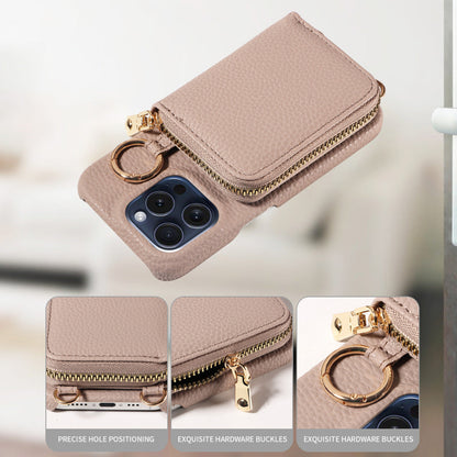 Crossbody Vegan Leather Case For iPhone With A Spacious Card Pouch And Ring
