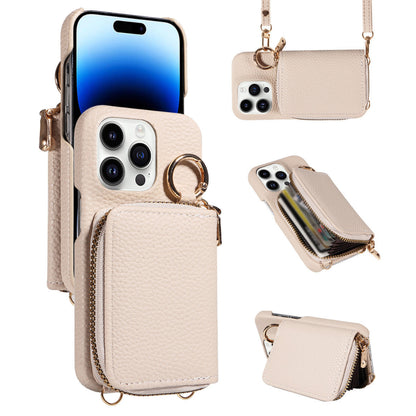 Crossbody Vegan Leather Case For iPhone With A Spacious Card Pouch And Ring