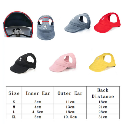 Adjustable Pet Baseball Hat with Ear Holes