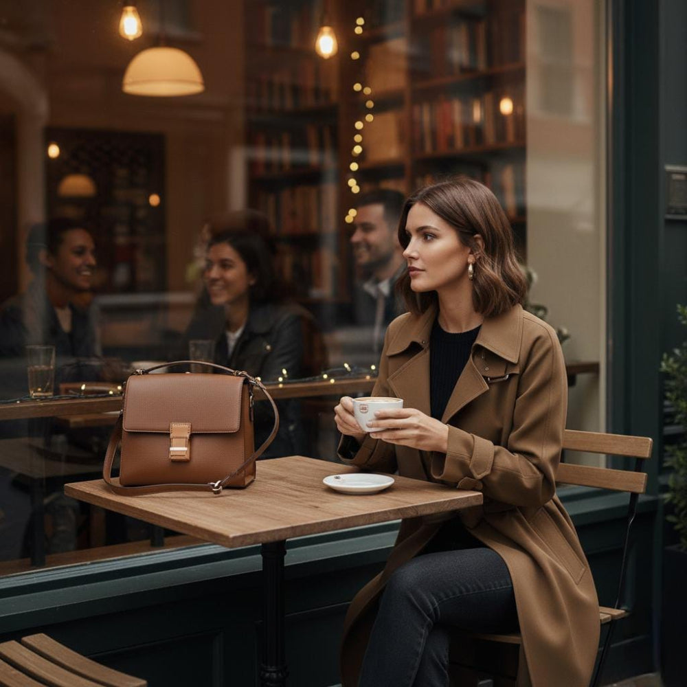 Women Belted Trench with Simplicity Design and Buckle Details