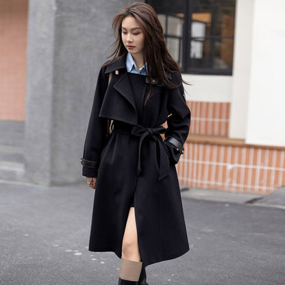 Women Belted Trench with Simplicity Design and Buckle Details