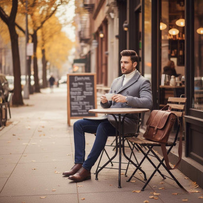 Mens Double Breasted Mid Length Coat