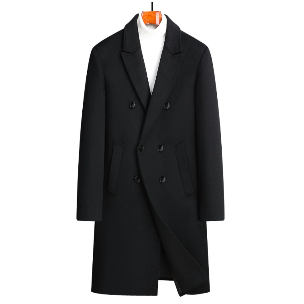 Mens Double Breasted Mid Length Coat