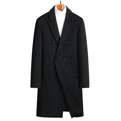 Mens Double Breasted Mid Length Coat