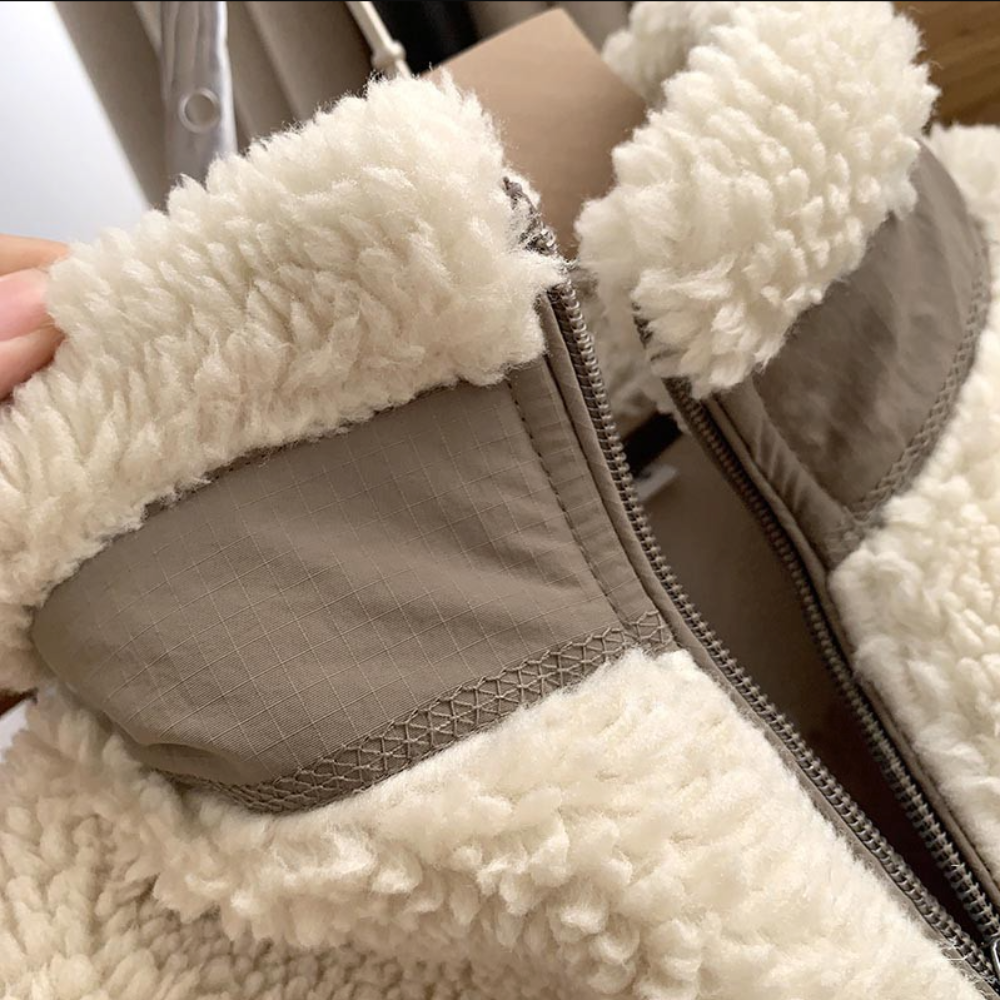 Womens Fluffy Fleece Jacket With Pockets