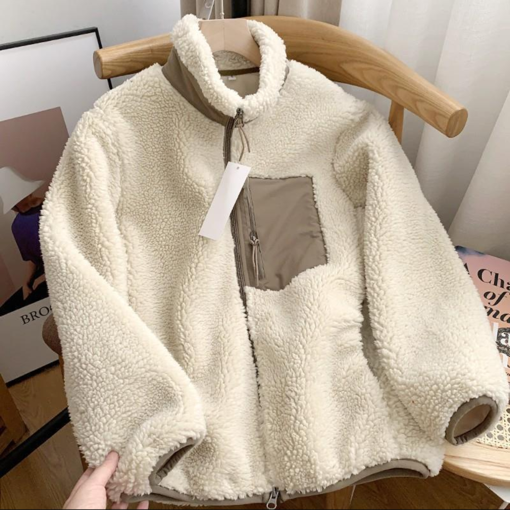 Womens Fluffy Fleece Jacket With Pockets