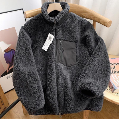 Womens Fluffy Fleece Jacket With Pockets