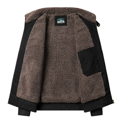 Mens Zipper Jacket With faux shearling Inner