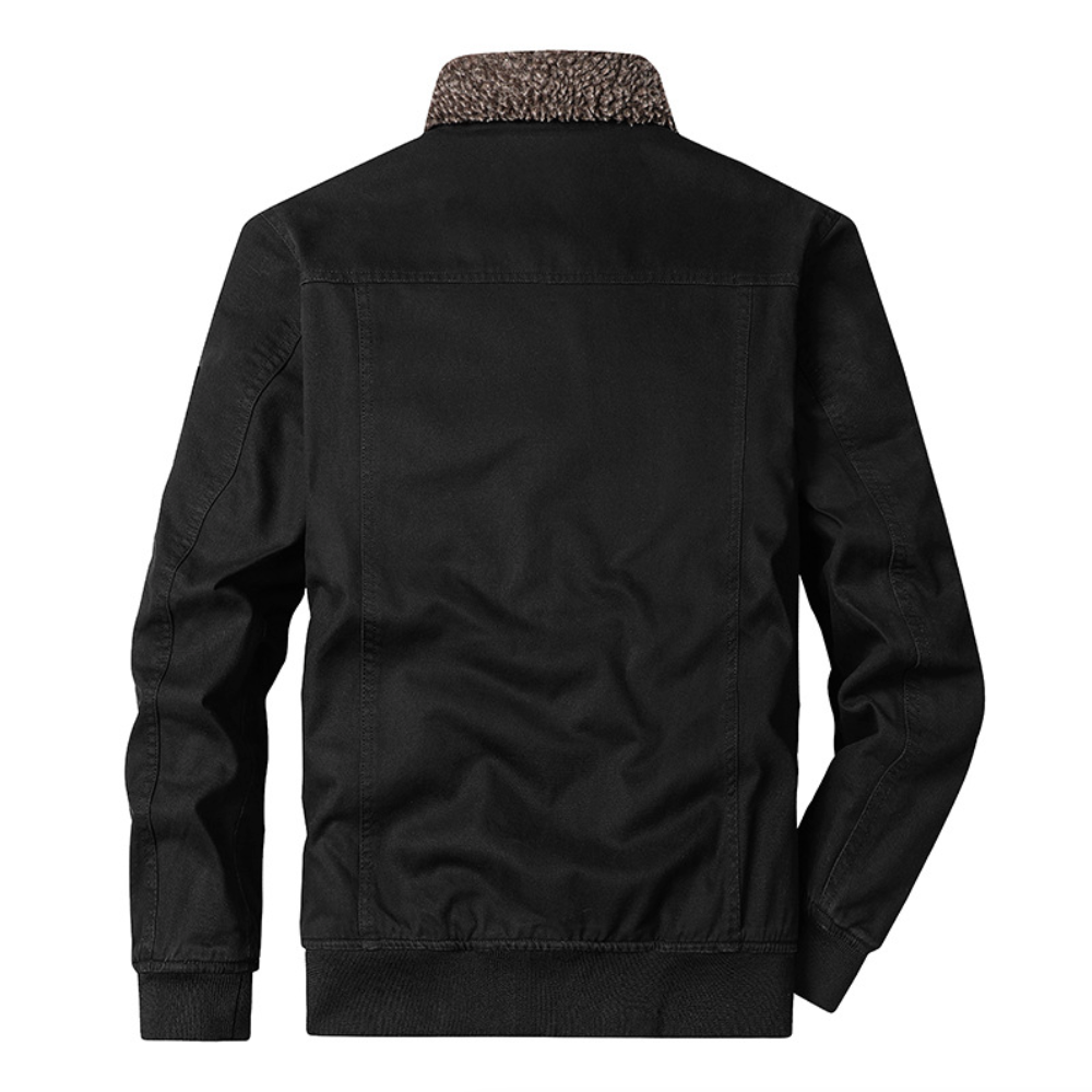 Mens Zipper Jacket With faux shearling Inner