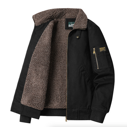 Mens Zipper Jacket With faux shearling Inner