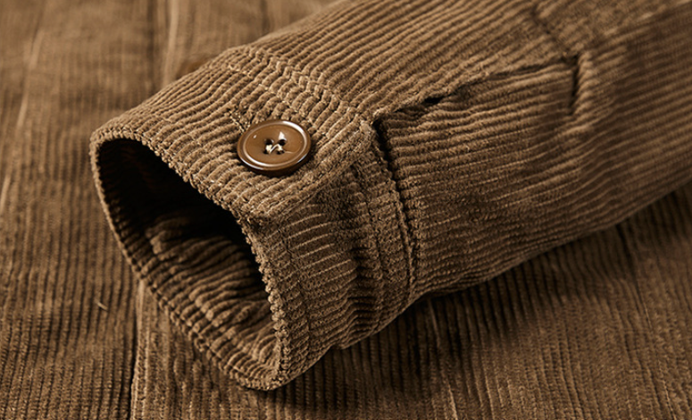 Mens Corduroy Jacket With Faux Shearling Inner