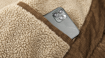 Mens Corduroy Jacket With Faux Shearling Inner