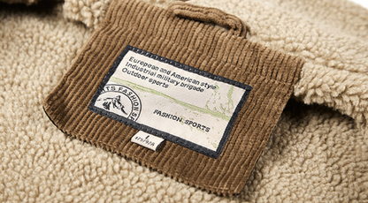 Mens Corduroy Jacket With Faux Shearling Inner