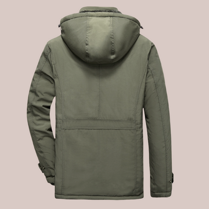 Mens Hooded Jacket with Inner Faux Fur Lining