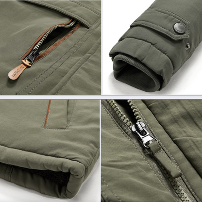 Mens Hooded Jacket with Inner Faux Fur Lining