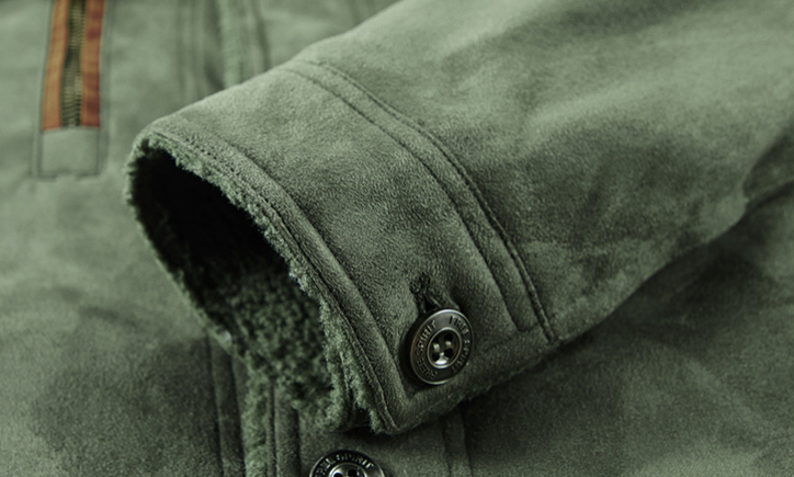 Mens Faux Suede Zipper Jacket with Faux Shearing Inner