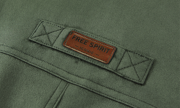 Mens Faux Suede Zipper Jacket with Faux Shearing Inner