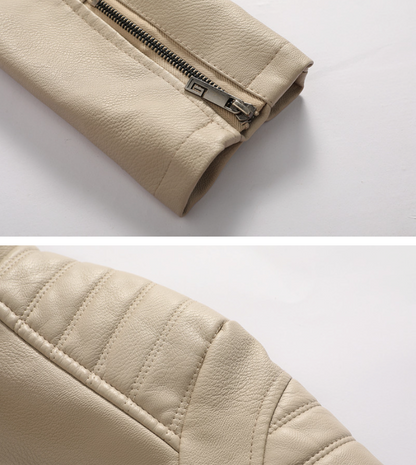 Mens Vegan Leather Hooded Jacket With Inner Faux Fur Lining