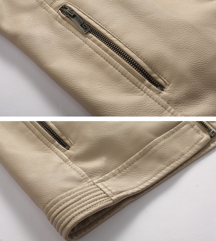 Mens Vegan Leather Hooded Jacket With Inner Faux Fur Lining