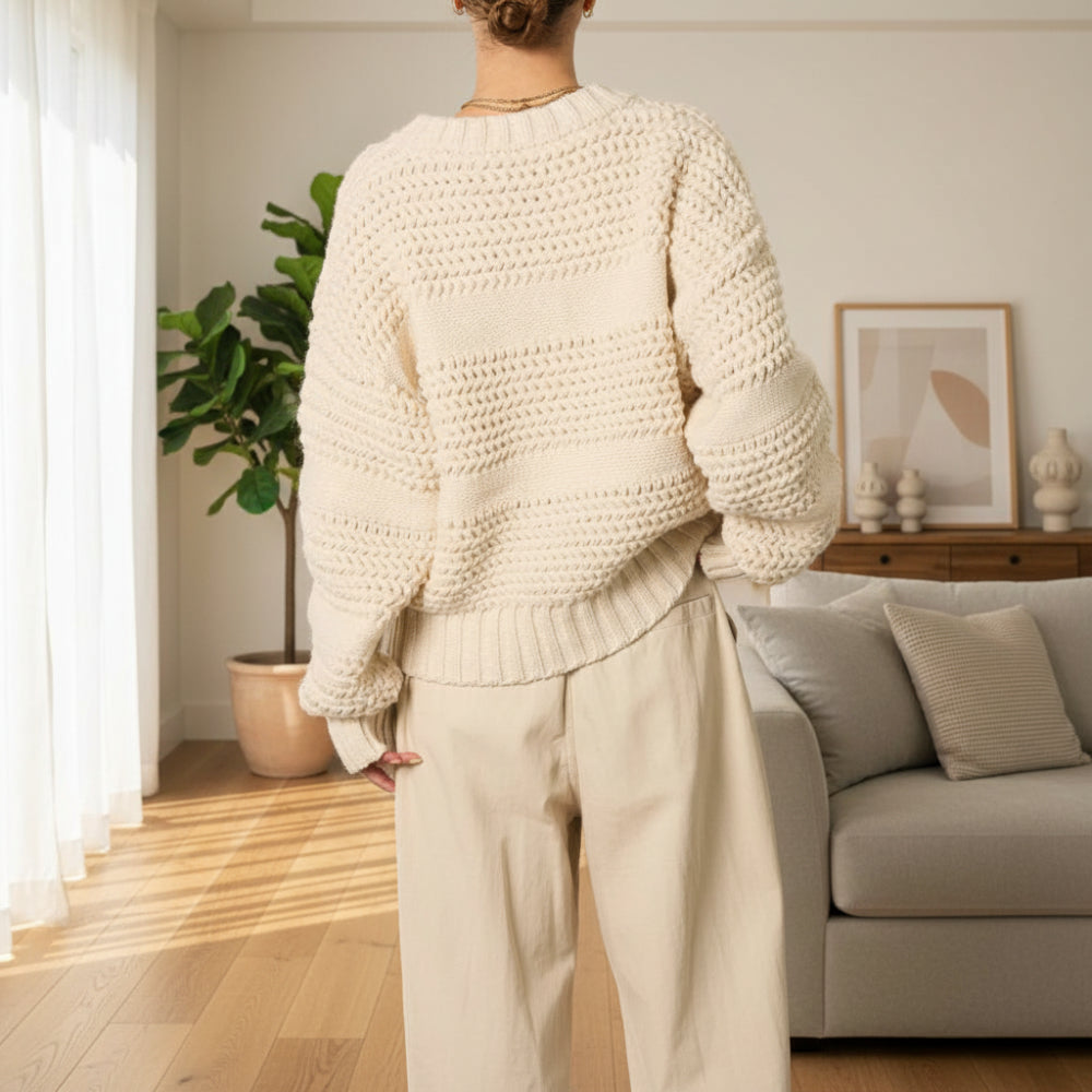 Womens Double Zip Chunky Knit Cardigan