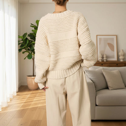 Womens Double Zip Chunky Knit Cardigan