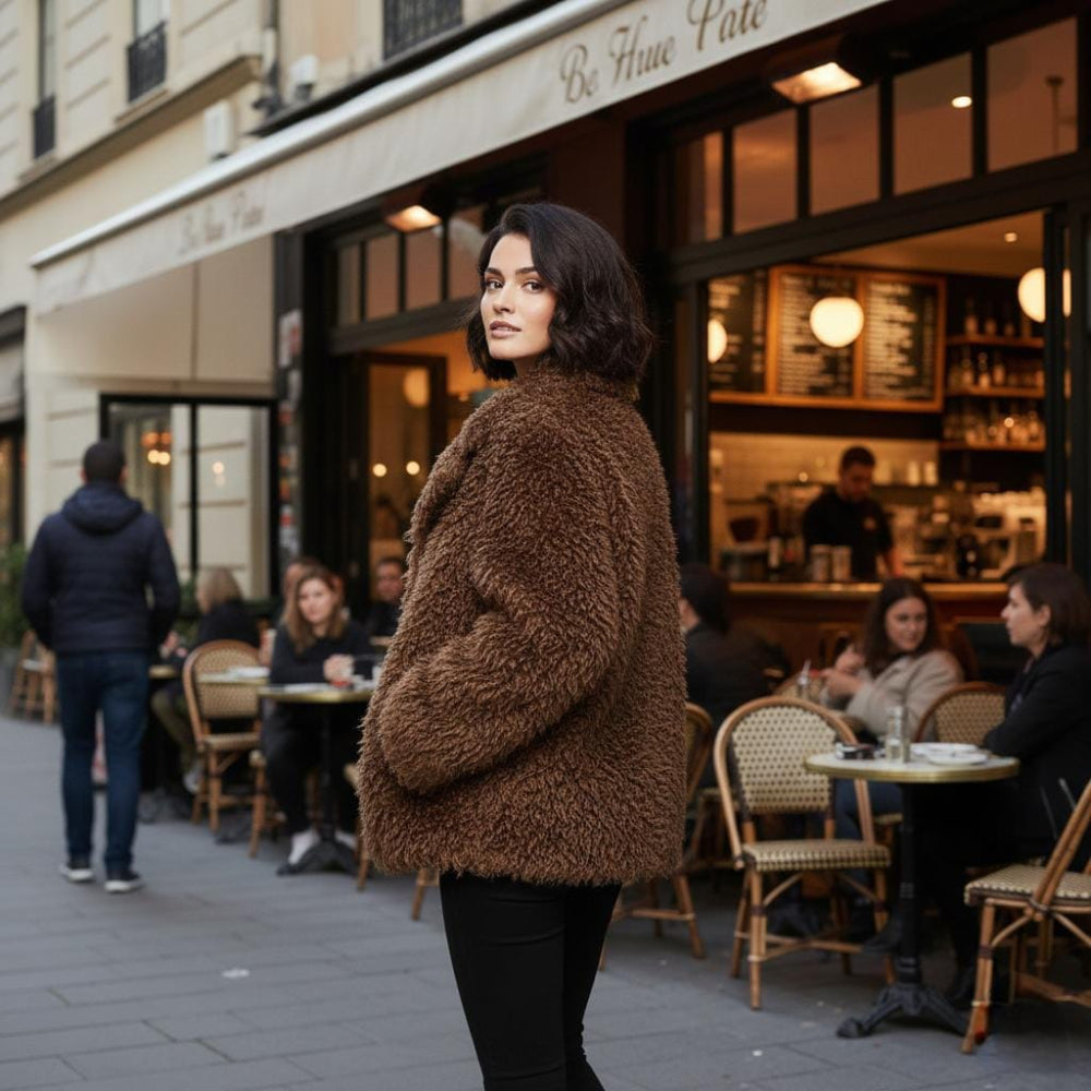 Womens Faux Fur Flurry Teddy Coat