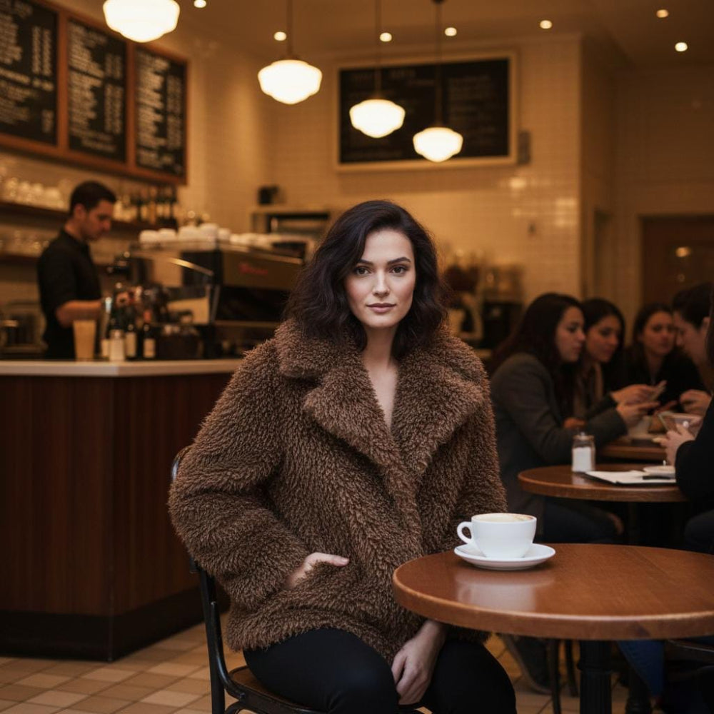 Womens Faux Fur Flurry Teddy Coat