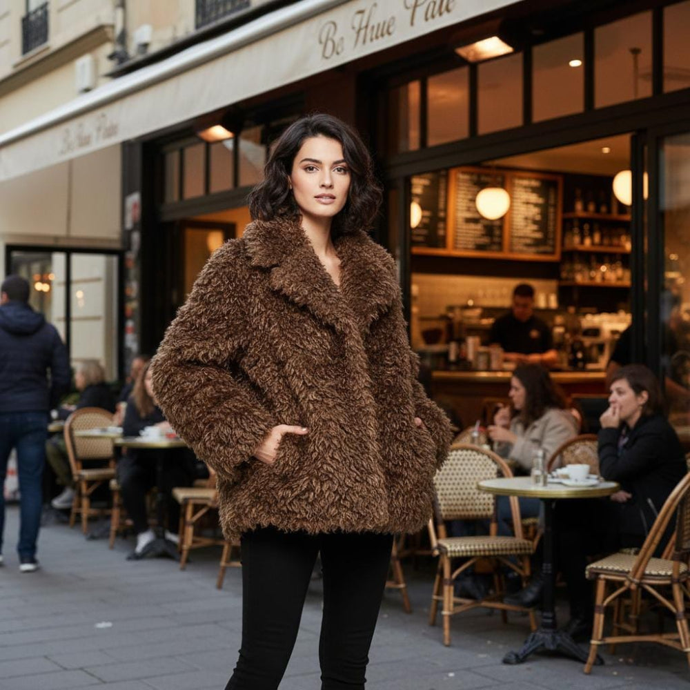 Womens Faux Fur Flurry Teddy Coat