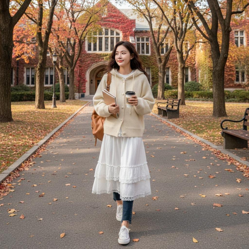 Womens Button Down Cardigan With Hollow Out Knit Hood