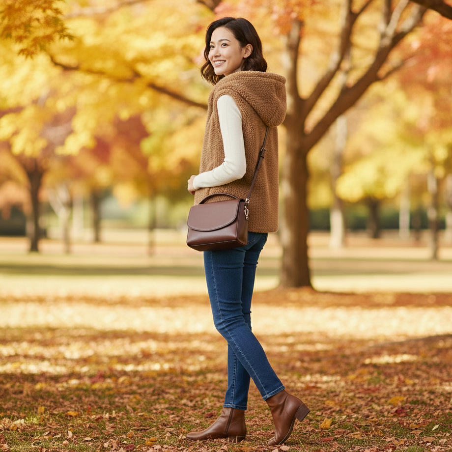 Womens Hooded Faux Fur Teddy Vest