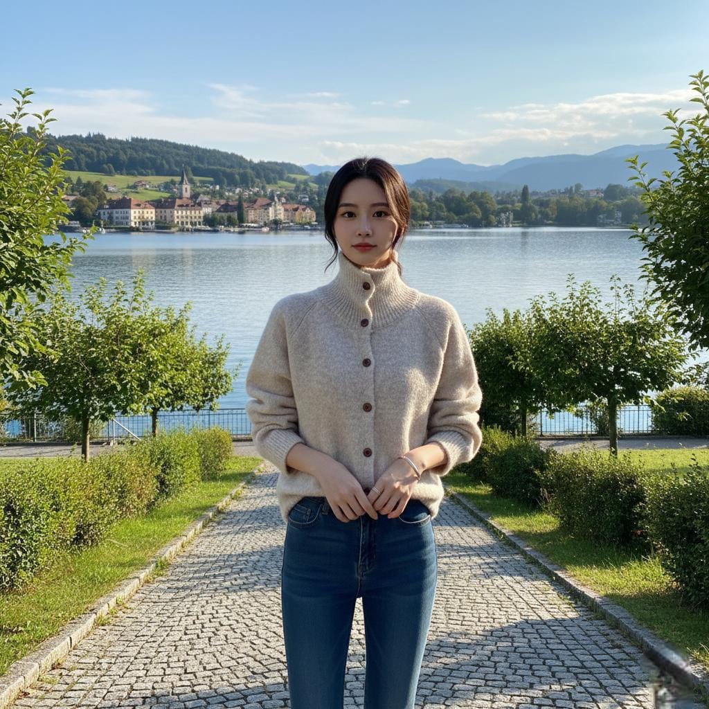 Womens High Collar Button Down Cardigan