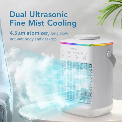 3-in-1 Portable Mini Air Cooler & Humidifier with LED Night Light