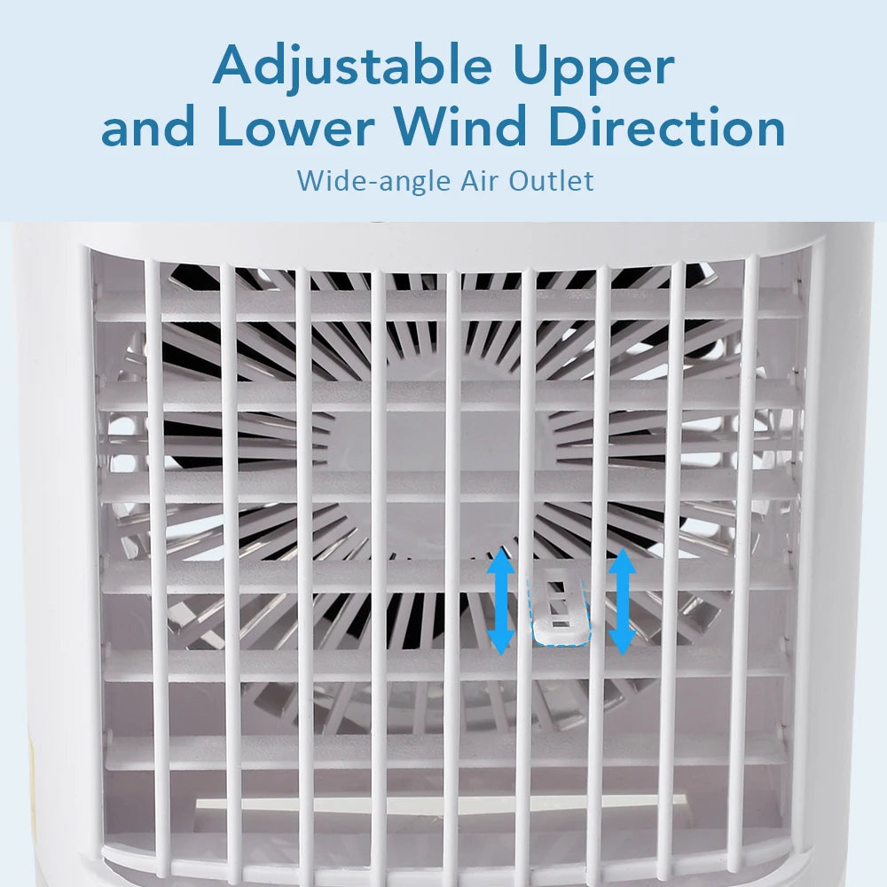 3-in-1 Portable Mini Air Cooler & Humidifier with LED Night Light