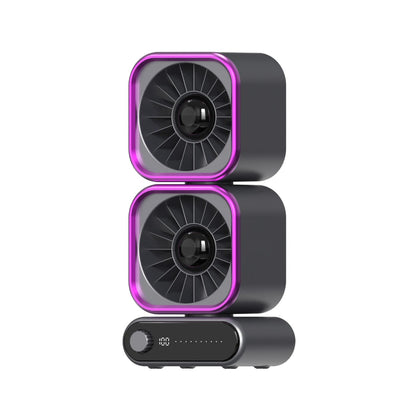 Portable Dual Turbo Desktop Fan with LED Display