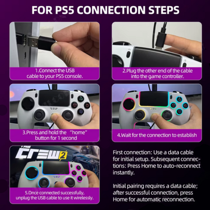 RGB Wireless Gamepad for PS5