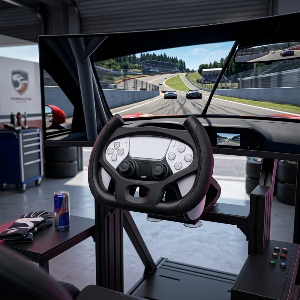 Racing Steering Wheel with Stand for PS5 Controller