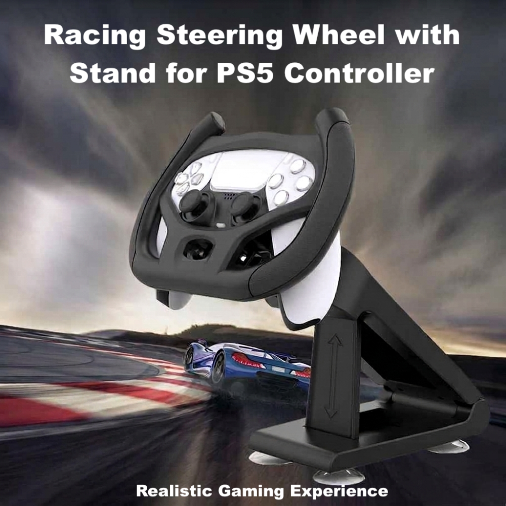 Racing Steering Wheel with Stand for PS5 Controller