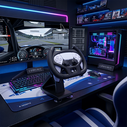 Racing Steering Wheel with Stand for PS5 Controller