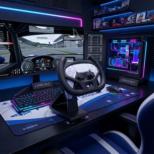 Racing Steering Wheel with Stand for PS5 Controller